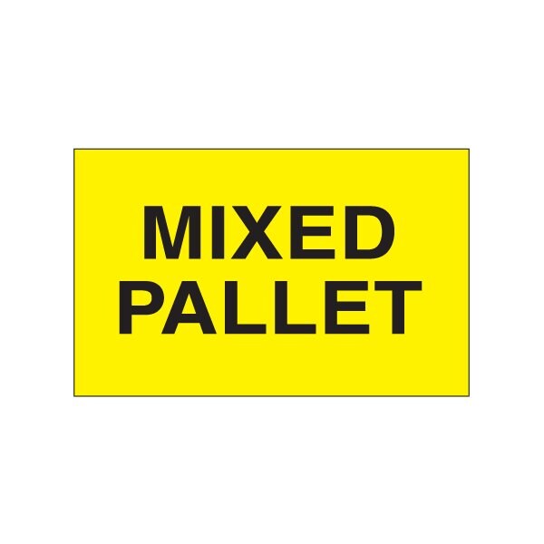 Bsc Preferred 3 x 5'' - ''Mixed Pallet'' Fluorescent Yellow Labels BUY00024095 - main